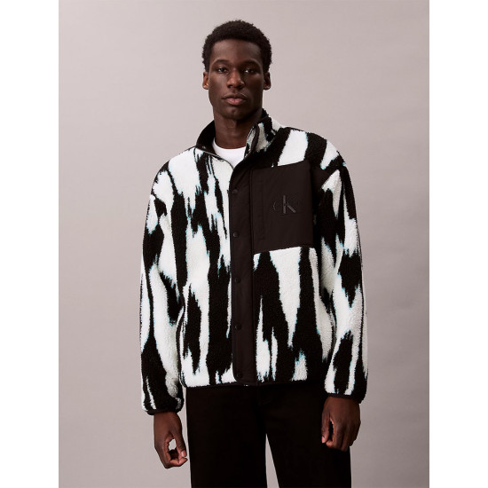 Calvin Klein Ανδρικό μπουφάν Sherpa Printed Relaxed Mock Neck Jacket